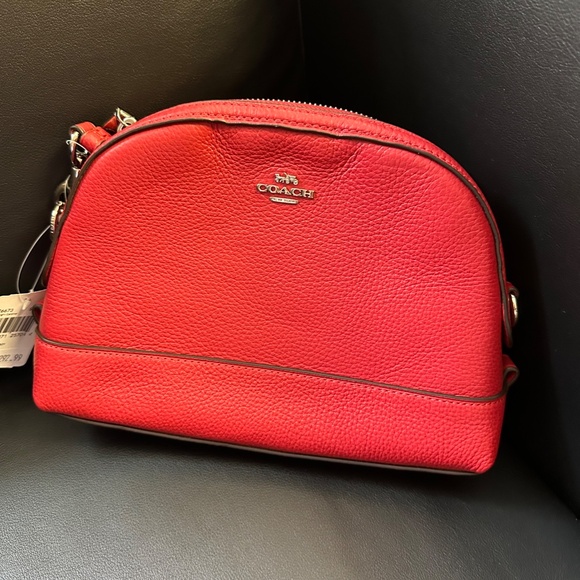 NWT! RARE! F76673 Coach Dome Bright Cardinal Leather Crossbody Bag - Picture 2 of 10